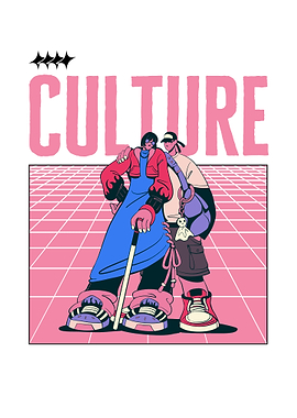 Culture Illustration with Two Figures