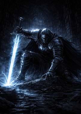 Dark Knight with Lightning Sword