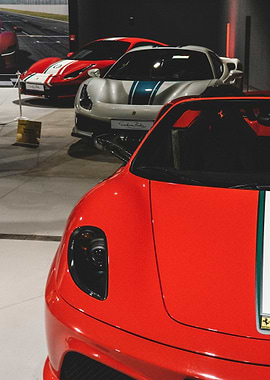 Ferrari Cars in Showroom