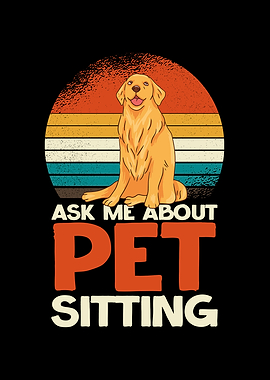 Pet Sitting Golden Retriever Graphic
