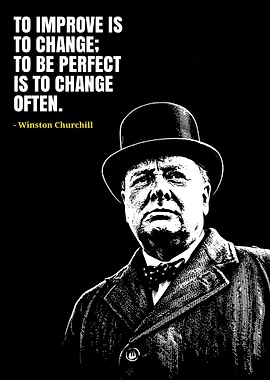 Winston Churchill Quote Black and White
