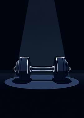 Dumbbell in Spotlight Pixel Art
