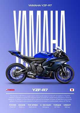 Yamaha YZF-R7 Motorcycle Poster
