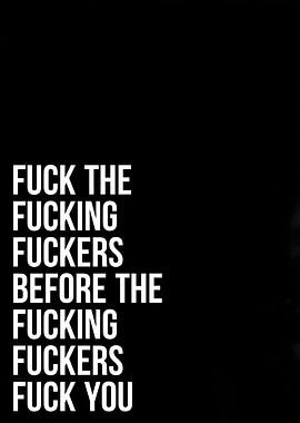 Offensive Text Art on Black Background