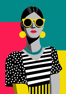 Stylish Woman with Sunglasses and Earrings