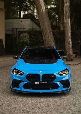 Bright Blue BMW Front View