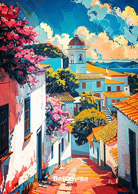 Barcelona Spain Street Art Poster