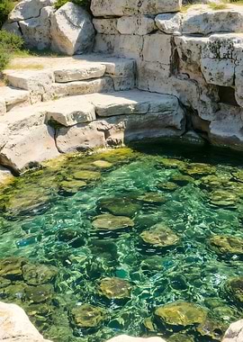 Clear Water Pool with Stone Surround