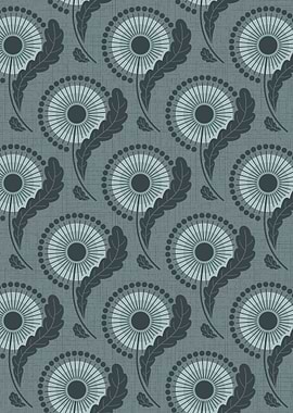 Dandelion Floral Art Deco Pattern