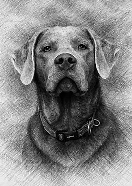 Silver Labrador pencil style