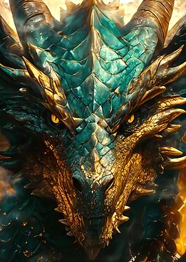 Majestic Dragon Head Close-Up
