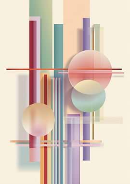 Abstract Geometric Art Deci Composition