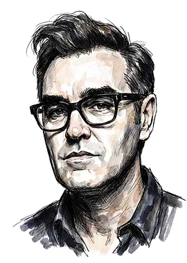 Morrissey Portrait Watercolor Illustration