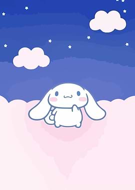 Cinnamoroll in a starry night sky