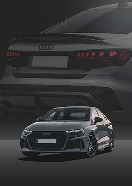 Gray Audi RS3 Car