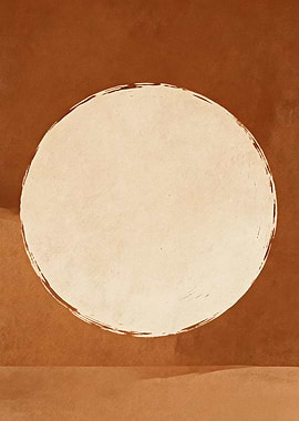 JAPANDI Enso Zen Circle Abstract Terracotta