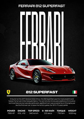 Ferrari 812 Superfast Poster