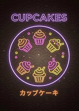 Neon Cupcakes Japanese Style
