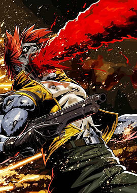 Comic Book Zombie Gunman