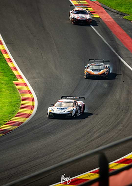 Race Cars on Track 24h of spa