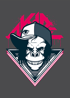 Cool Monkey with Cap Graphic