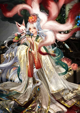 Nine-Tailed Fox Spirit Illustration