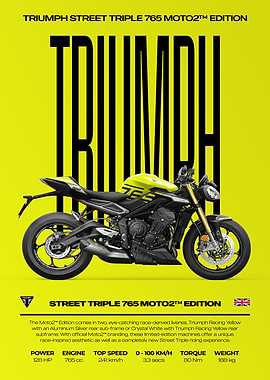 Triumph Street Triple 765 Moto2 Edition Motorcycle Poster