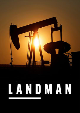Landman: Oil Rig Silhouette at Sunset
