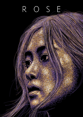 Rosé Black Pink Portrait in Digital Art Style