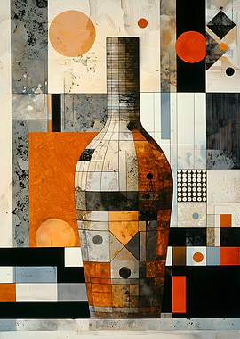 Abstract Bottle Still Life Painting