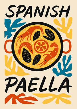 Spanish Paella Food Illustration