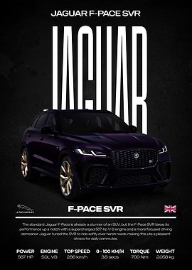 Jaguar F-Pace SVR Car Poster