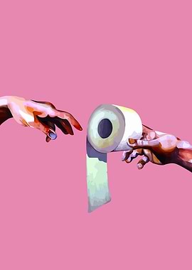 Toilet Paper Creation of Adam Parody