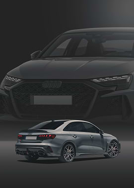 Gray Audi RS3 Poster