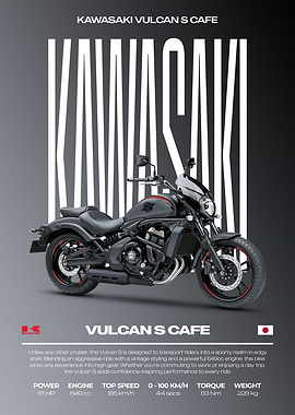 Kawasaki Vulcan S Cafe Motorcycle Poster