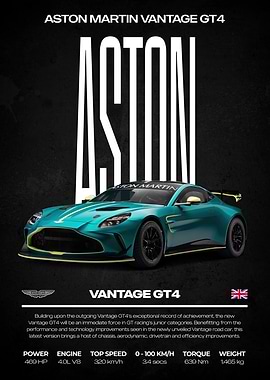 Aston Martin Vantage GT4 Poster