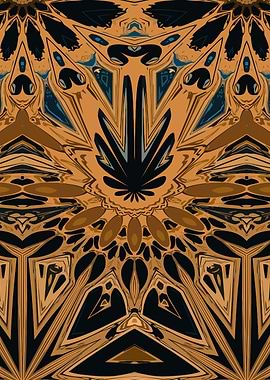 Abstract Geometric Pattern in Brown and Black