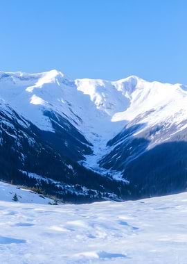 Snowy Mountain Valley Landscape