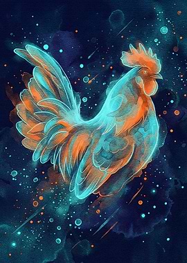 Abstract Rooster Illustration