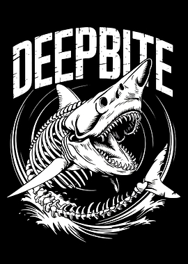 Deep Bite Shark Skeleton Illustration