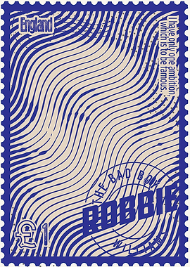 Robbie Williams England Stamp Art