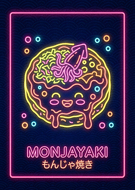 Monjayaki Neon Food Art
