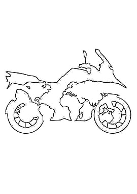 Motorcycle World Map Outline