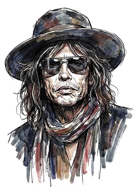 Steven Tyler Watercolor Portrait