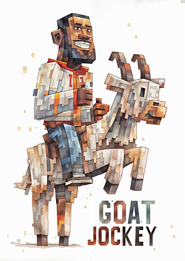 Goat Jockey Pixel Art Illustration