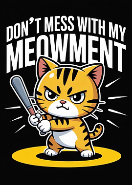 Don't Mess With My Meowment Angry Cat Cartoon