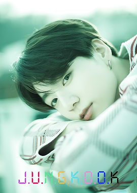 Jungkook portrait with a green filter