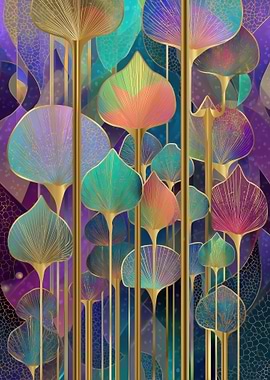 Abstract Art Deco Floral Art