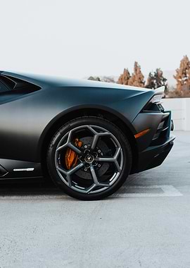 Sleek Black Lamborghini Huracan Rear View