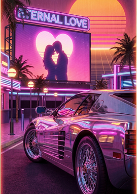Retro Eternal Love Car Scene